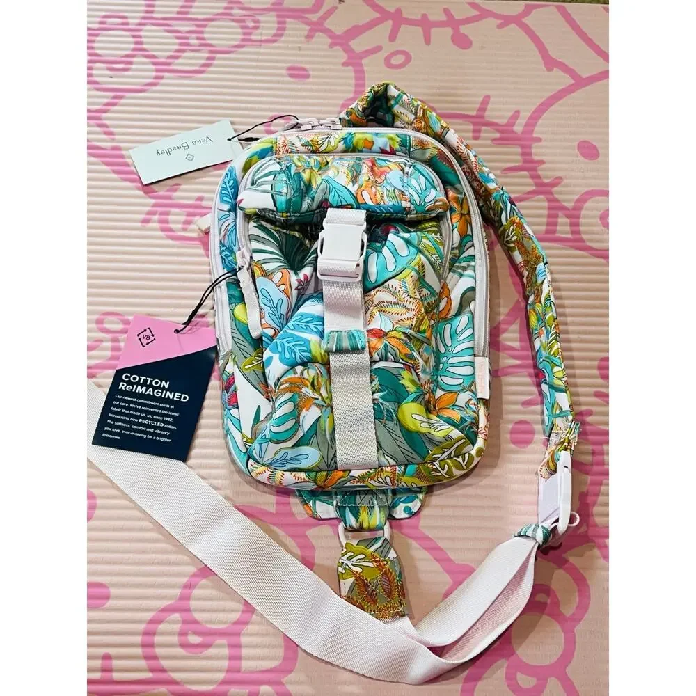 NWT❤️Vera Bradley Cottons Sling Backpack Rainforest